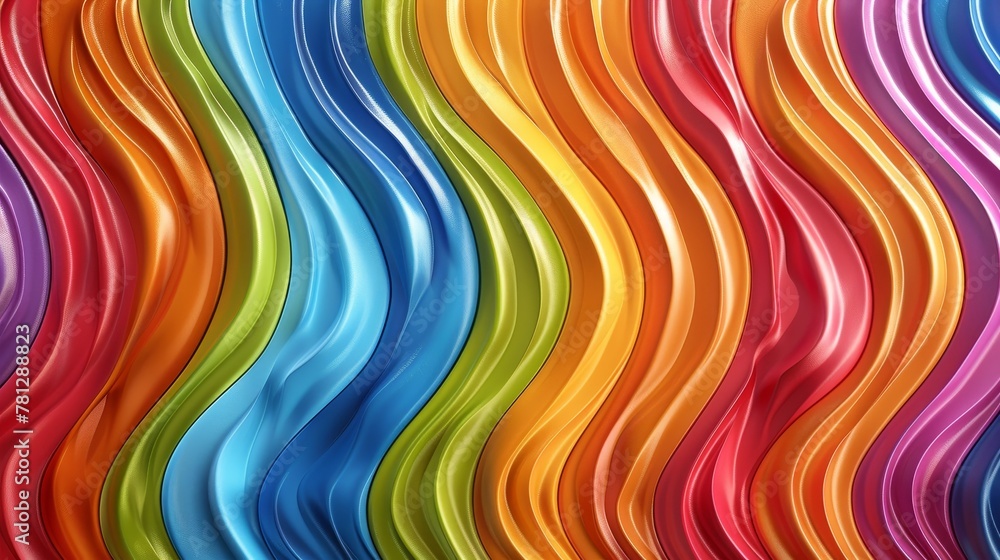 Aufkleber the abstract 3d art pattern is composed of colored geometic wavy line shapes. the pattern is striped