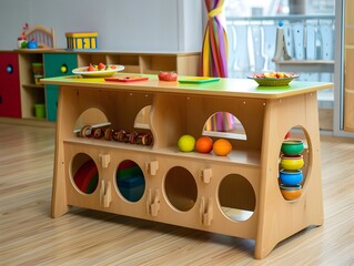 Children's table and chairs in a kindergarten