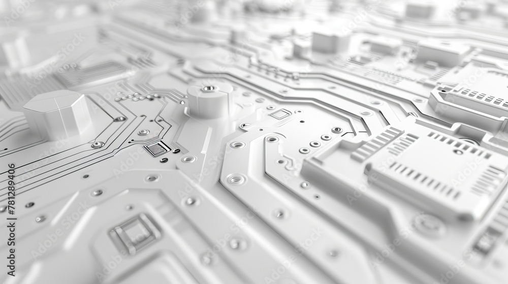 Poster this is an abstract futuristic background with a technology circuit board texture. it's a white tech