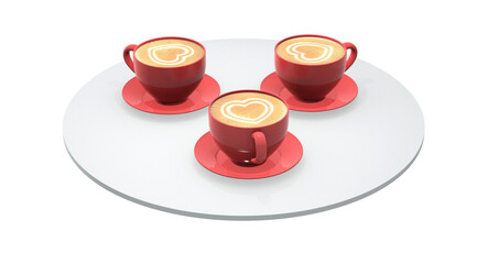 3D illustration. Cup of coffee isolated on white background.