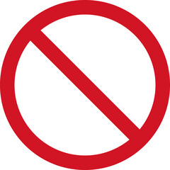 Sign forbidden. Icon symbol ban. Red circle sign stop entry ang slash line isolated on transparent background. Mark prohibited. Icon symbol ban. Mark prohibited. - obrazy, fototapety, plakaty