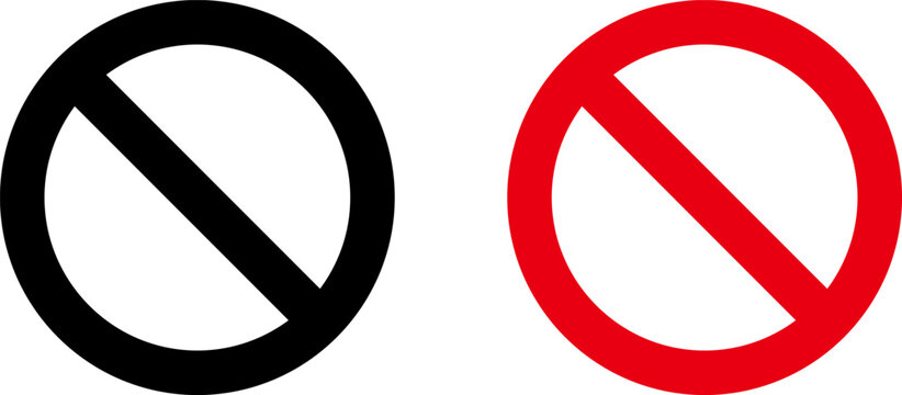 Sign forbidden. Icon symbol ban. Red circle sign stop entry ang slash line isolated on transparent background. Mark prohibited. Icon symbol ban. Mark prohibited.