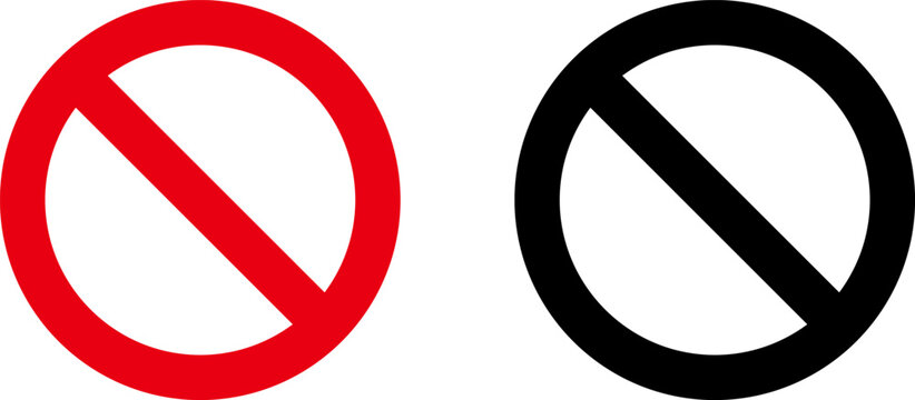 Sign forbidden. Icon symbol ban. Red circle sign stop entry ang slash line isolated on transparent background. Mark prohibited. Icon symbol ban. Mark prohibited.