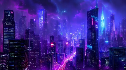 Dystopian Luminescence: Urban Chaos./n