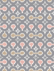 Colorful tie dye shibori print. Seamless hand drawn boho batik pattern. Ink textured japanese background. Modern batik wallpaper tile. Watercolor pattern for fabric, clothes, wallpaper. Ethnic design.