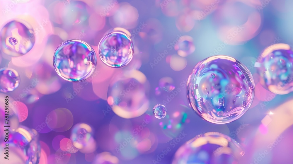Poster an abstract 3d art background with floating liquid blobs, soap bubbles, and metaballs.