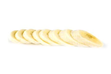 sliced bananas on a white
