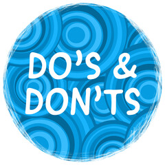 Dos And Donts Blue Circles Texture Round Jagged Edges Round 