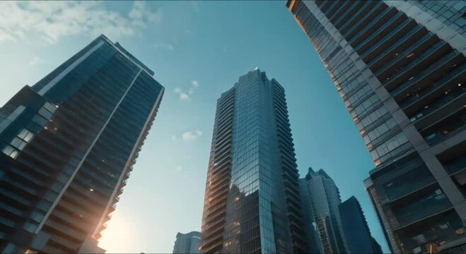 tall buildings in the city footage