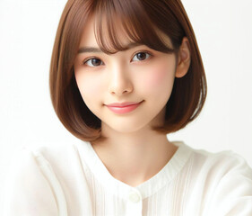 白いブラウスの美少女
