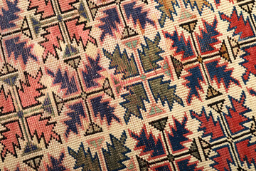 Textures and patterns in color from woven carpets - 781297009