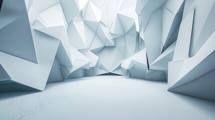 Abstract Geometric White Polygonal Background Texture.