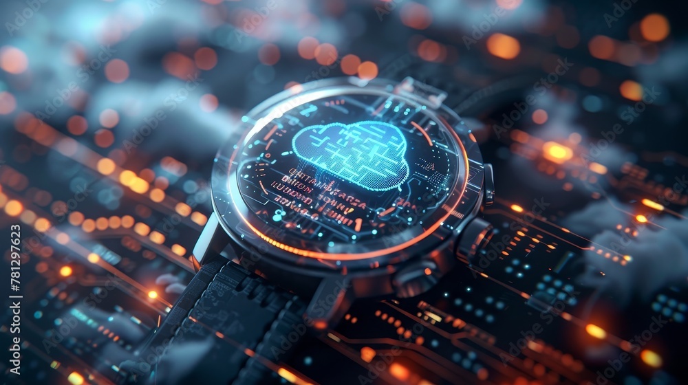 Poster cloud applications: a smartwatch featuring a cloud-based software application