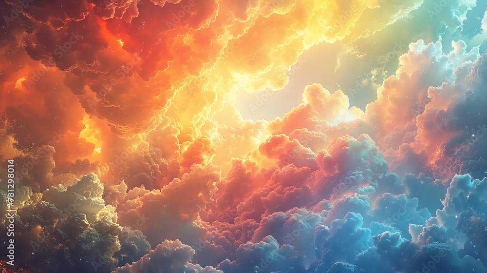 Poster cloud computing in a digital landscape, showcasing the accessibility and flexibility of cloud servic