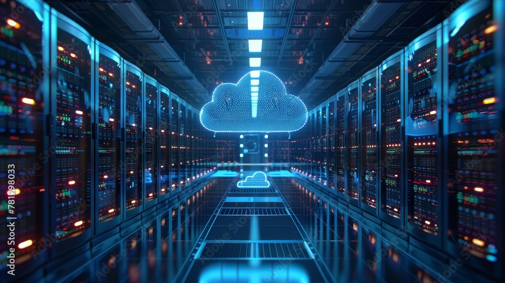 Poster cloud computing with data storage and processing capabilities
