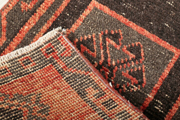 Textures and patterns in color from woven carpets - 781298413