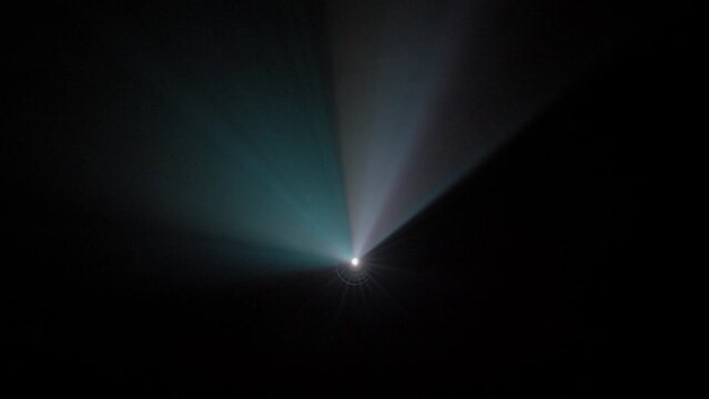 Light Beam Projection In The Depths Darkness