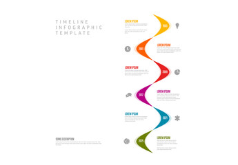 Color line multipurpose thread vertical timeline infographic template with icons
