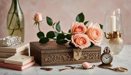 mother's day flowers on a table. Generative AI.