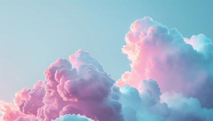 soft dreamy pastel clouds background ethereal sky with fluffy cloudscape serene heavenly atmosphere...