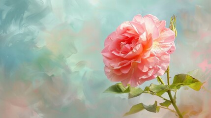 Pink rose blooms garden