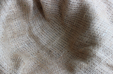 Pattern of large weave burlap fabric in nest form stock photo for backgrounds 