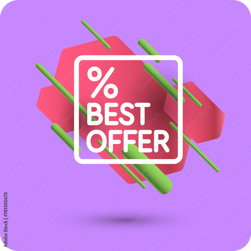 Poster poster sale. bright abstract background with various geometric elements. a composition of various sh