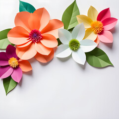 3 d Colored paper flowers