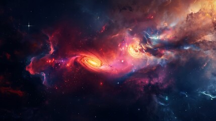 Fototapeta na wymiar Deep space nebula in the universe. A vortex cluster born in a nebula