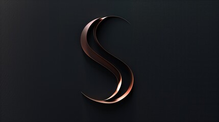 Obraz premium Abstract Black and Copper S-Shaped Logo, Stylish S-Shaped Design in Black and Copper for Logo Art.