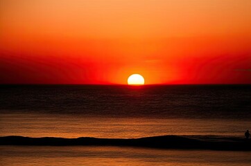 Obraz premium Beautiful red sunset