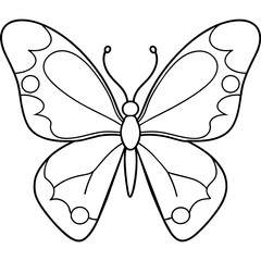 Naklejka premium Butterfly vector illustration with line art.. 