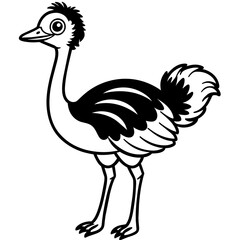 Fototapeta premium ostrich cartoon coloring page