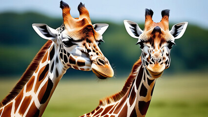 Pair of Giraffes in the Wild
