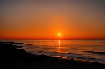 Naklejka premium Beautiful red sunset