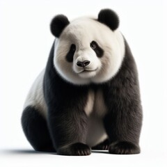 Image of isolated panda against pure white background, ideal for presentations

