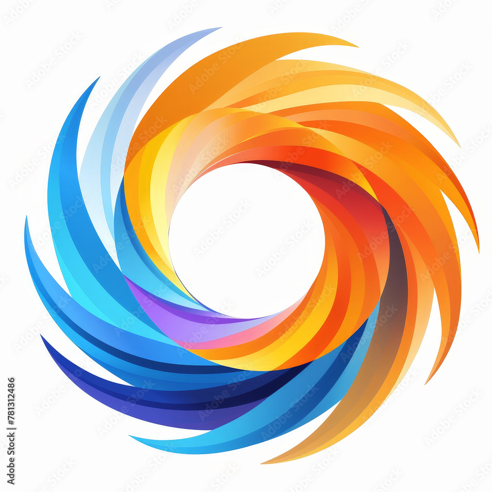Leinwandbilder a vibrant circular design featuring various colors and patterns set against a white background