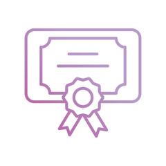 certificate icon with white background vector stock illustration