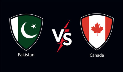 Pakistan vs Canada  flag Vector Design