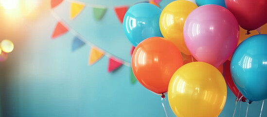 Fototapeta na wymiar Balloons on a blue background