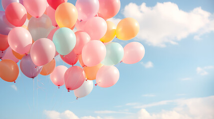 Gleeful Collection of Colorful Balloons on a Sunny Day