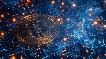 Digital bitcoin background