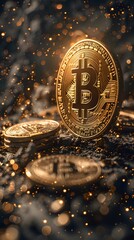 Digital bitcoin background