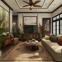fusion style living room