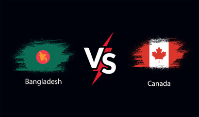 Bangladesh vs Canada  flag Vector Design