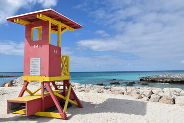 A watchtower on the beach, Bahamas