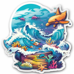 Fototapeta premium 海のイラスト