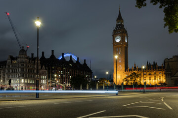 London night. Big Ben. Elizabeth Tower 