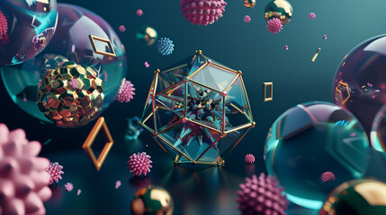 Abstract Representation of Viruses and Geometric Shapes