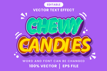 Chewy Candies 3d Text Effect Cartoon Style